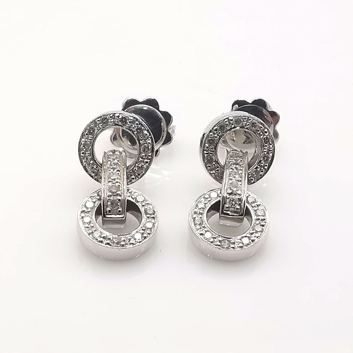 Boucles d'oreilles Boucles d'oreilles or blanc diamants 58 Facettes