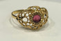 Bague 57 Bague or jaune grenat 58 Facettes LP547/4