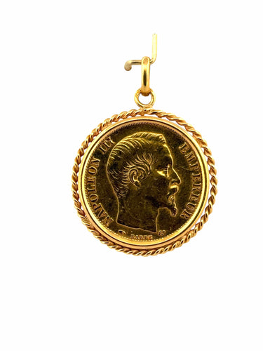 Pendentif pièce de 20 Francs Napoléon 3 en or