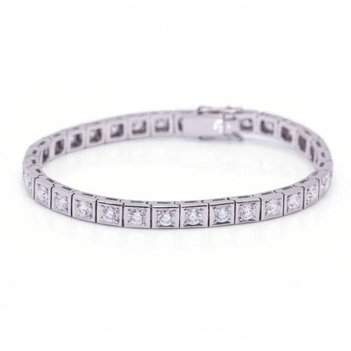 White Gold RIVIERE Diamond Bracelet 58 Facettes D364210LF