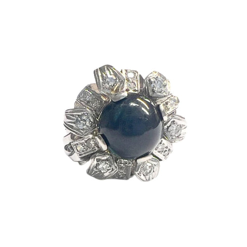 Bague 51 Bague style Art Déco 1930-1935 en OR avec DIAMANTS et SAPHIRS 58 Facettes Q6B (919)