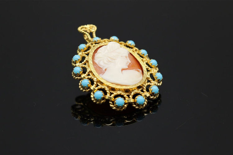 Pendentif Caméo « Gouttes de la mer » 58 Facettes