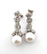 Boucles d'oreilles Boucles d'oreilles en platine avec perles et diamants 58 Facettes