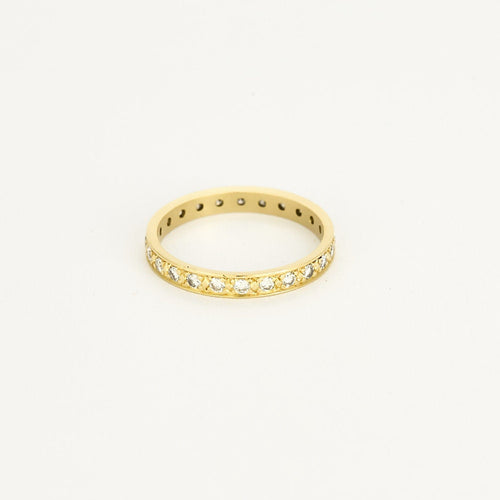 Bague 58,5 Alliance américaine en or jaune et diamants 58 Facettes TOU1500X3