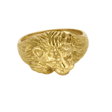 Bague 55 Bague chevalière "Lion" en or jaune 58 Facettes ROD4429X2