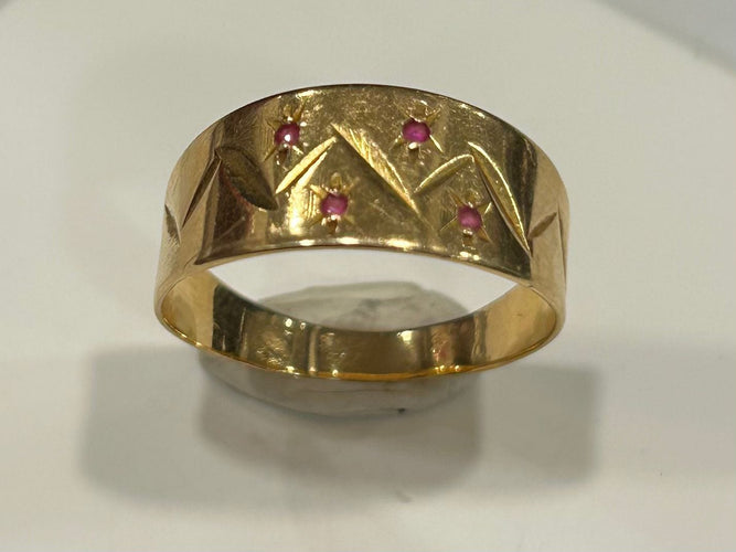 Bague Bague or jaune rubis 58 Facettes LP490