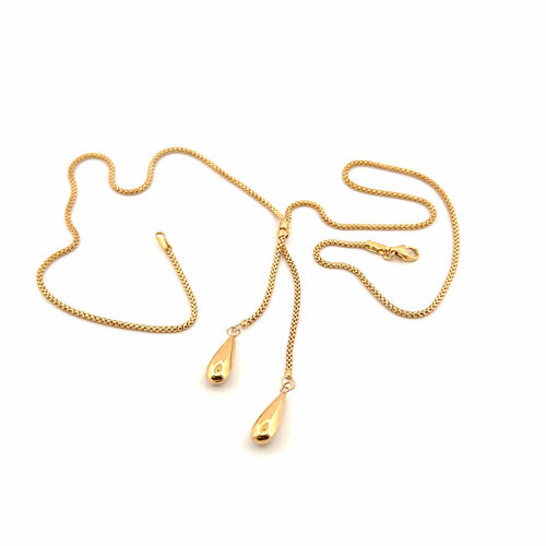 Collier Collier or jaune 2 motifs olives allongées 58 Facettes