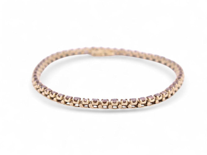 Bracelet bracelet tennis t18.5 riviere 53 diamants fancy 4.2ct or jaune 14k 58 Facettes 268156