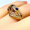 Bague Bague DAUPHIN en or jaune 18 carats, diamants ,saphirs et rubis 58 Facettes AB224