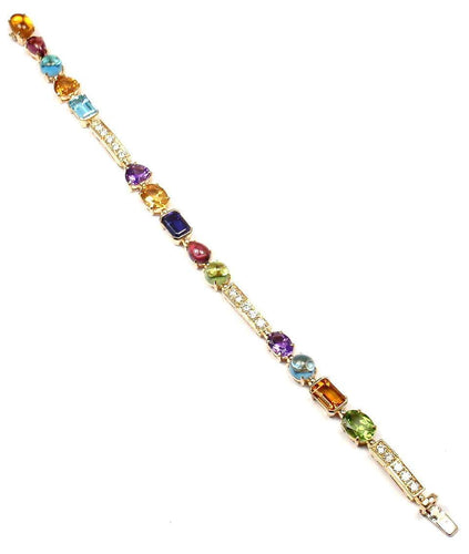 Bracelet BULGARI - Bracelet Allegra en or jaune, pierres de couleur et diamants 58 Facettes