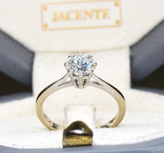 Bague 52 Solitaire en or blanc 58 Facettes