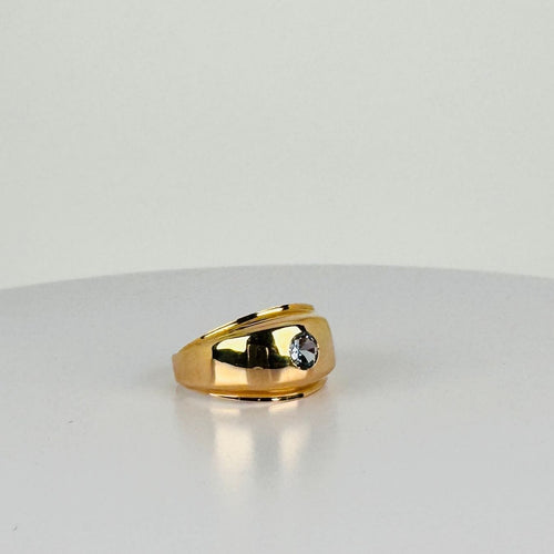 Warm Yellow Gold ring, Blue Spinel 58 Facettes 2508024
