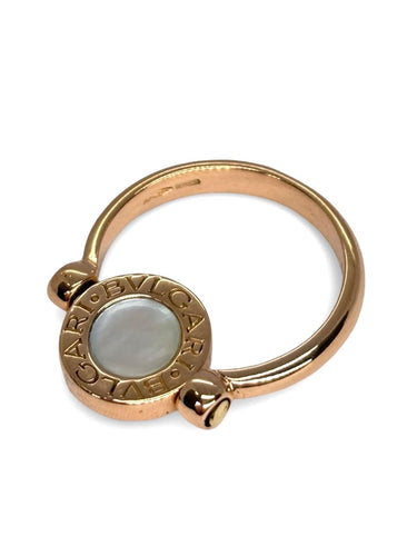 Bague 52 Bague Bulgari Réversible or rose onyx et nacre 58 Facettes 1069
