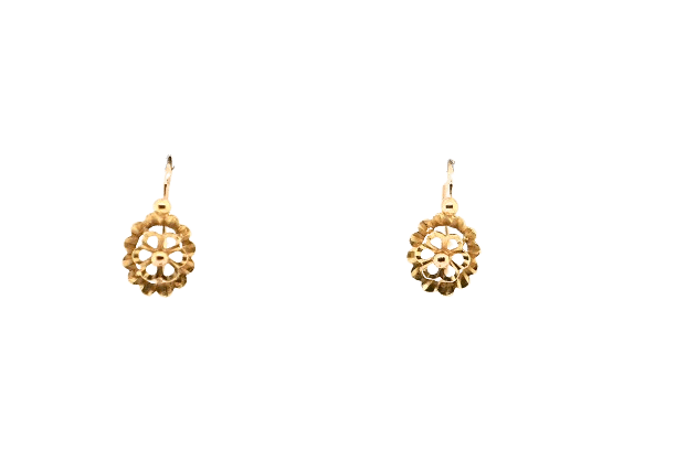 Boucles d'oreilles Dormeuses Earrings 18 Carat Yellow Gold 58 Facettes