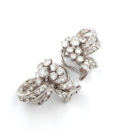 Boucles d'oreilles Boucles d'oreilles à clip en or blanc et diamants 58 Facettes