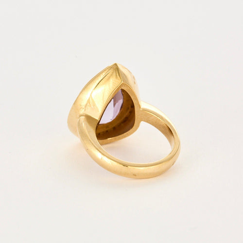 Bague 53 Bague or jaune, améthyste et diamants 58 Facettes 250092