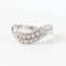 Bague 53 Bague vintage en or blanc 18 carats sertie de diamants à double canal 58 Facettes 131368C