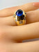 Bague 53 Bague or jaune saphir 5,10 carats Ceylan non chauffé et diamants 58 Facettes AB411