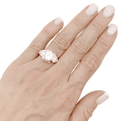 Bague 51 Bague ancienne Art Déco platine, diamants. 58 Facettes 34618