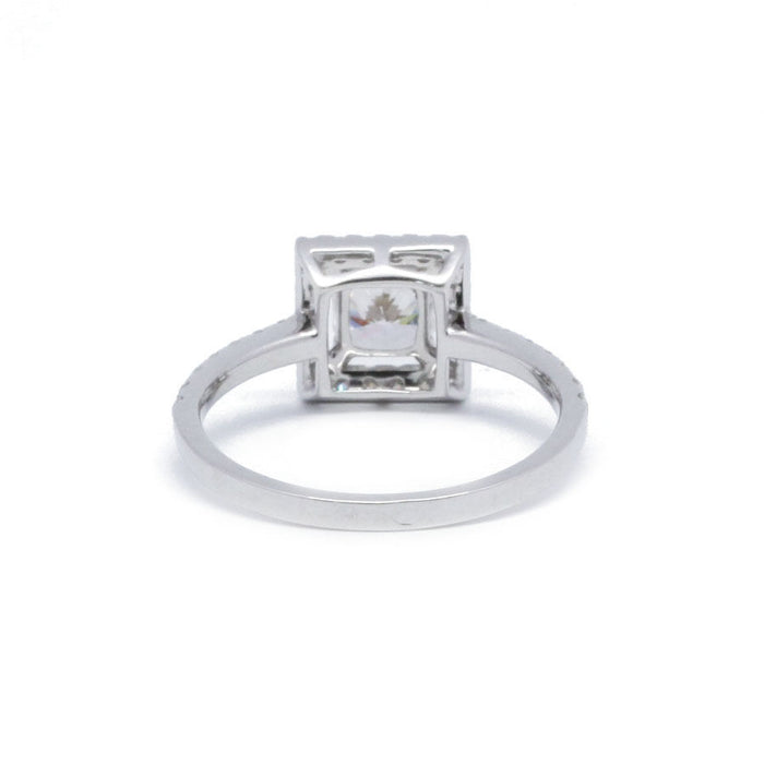 Solitaire or blanc et diamants