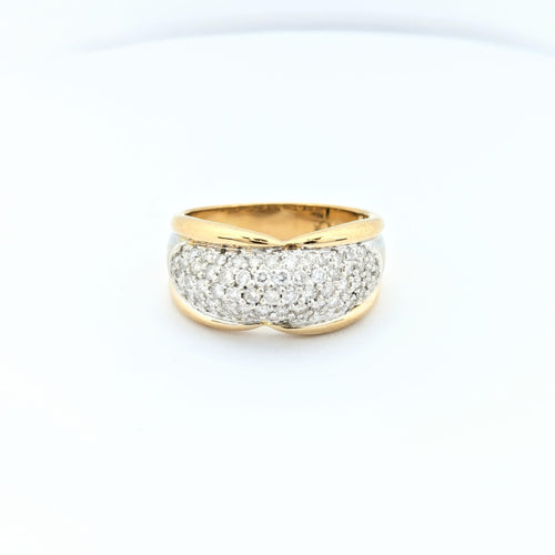 Bague 55 Bague en or jaune et pavage diamants 58 Facettes 29872