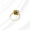 Bague 59.5 Bague octogonale à pans coupés Saphirs et Diamants - Or Jaune 18 K 58 Facettes AA 1707