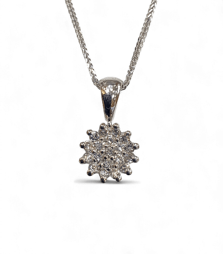 Collier Pendentif fleur en or et diamants avec sa chaîne 58 Facettes