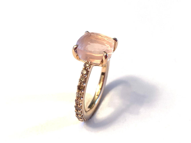 Bague 53 POMELLATO - Bague bébé en or rose et diamants 58 Facettes