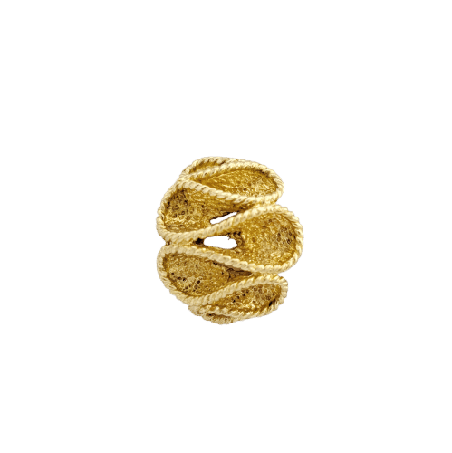 Bague 54 Bague en or jaune motif corde ondulante 58 Facettes 32695