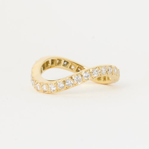 Bague ALLIANCE DIAMANTS VAGUE EN OR JAUNE 18K 58 Facettes 0