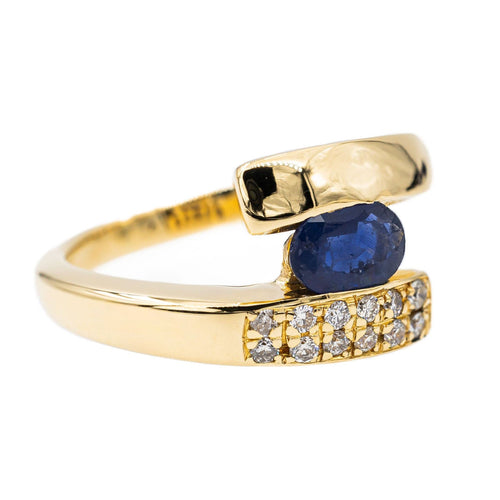 Bague 54 Bague Or jaune Saphir, Diamant 58 Facettes 3042857CN