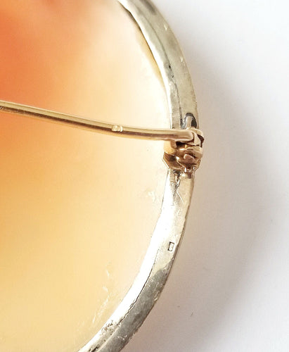 Pendentif Broche / pendentif ancienne camée or jaune et blanc 58 Facettes