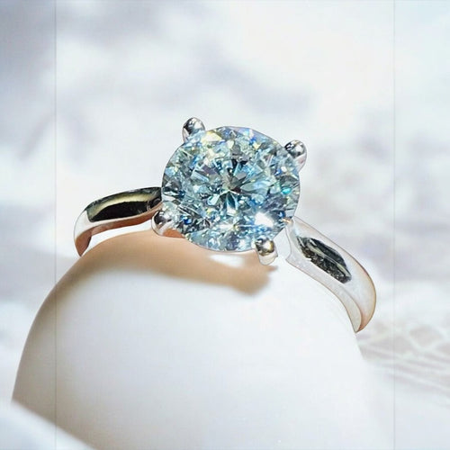 Bague 53 Bague solitaire or blanc, diamant 1.51 ct certificat HRD: G / VVS2 58 Facettes 7866 A