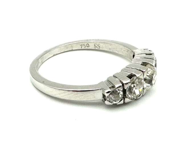Bague 54 Bague Jarretière vers 1950 or et diamants 58 Facettes