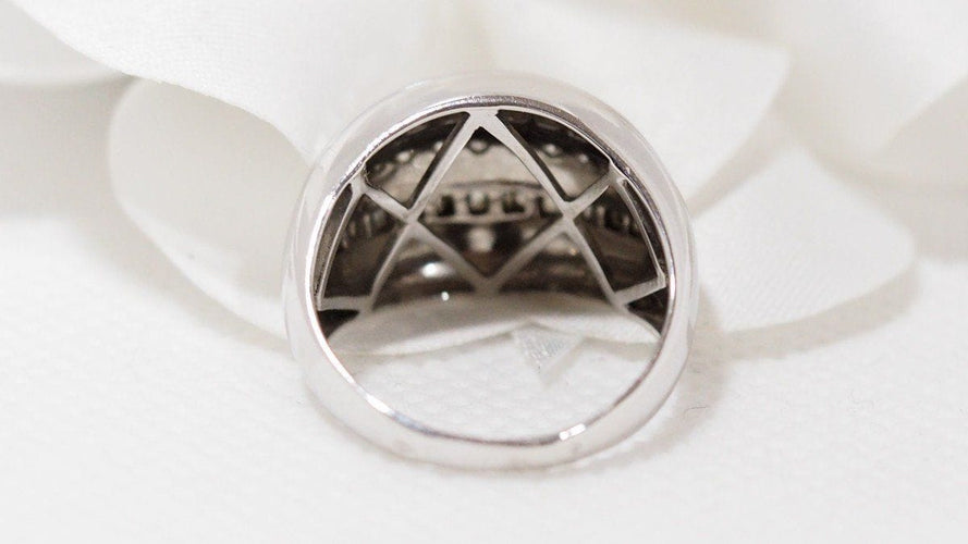 Bague 54 Bague Jonc en or blanc et diamants 58 Facettes 28890