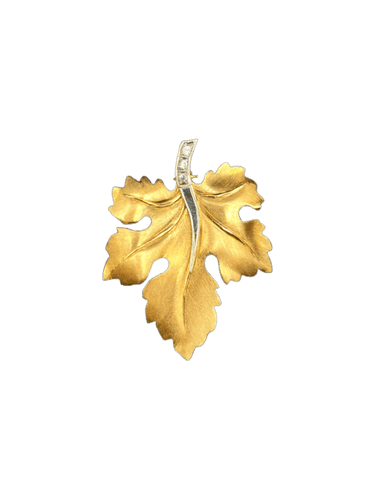 Broche Spilla \"Prezioso Settembre\" en or rose et blanc et diamants 0,10ct 58 Facettes