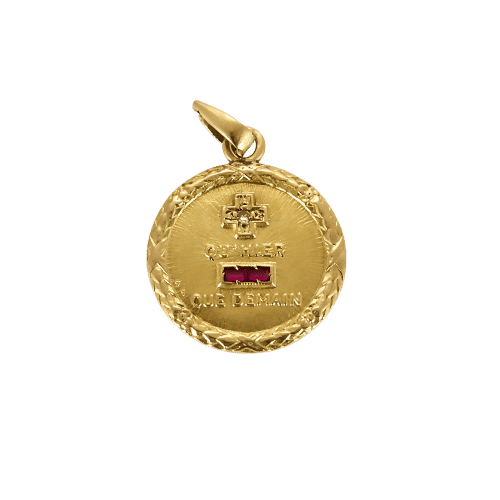 Pendentif AUGIS - Médaille sentimentale en or jaune 58 Facettes MON0793