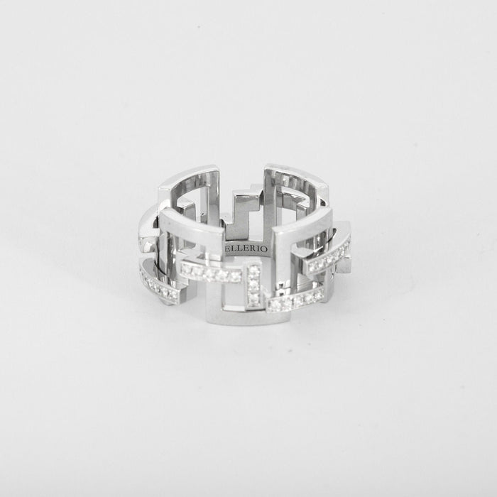 51 MELLERIO - Graphic - Bague or blanc et diamants 58 Facettes J1WG334-0D51