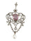 Pendentif Pendentif Belle Époque en or jaune 18k et platine, diamants, perles, saphir rose 58 Facettes