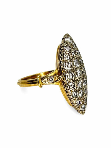 Bague marquise or blanc et diamants 1,3 ct