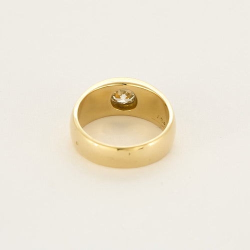 Solitaire jonc en or jaune et diamant