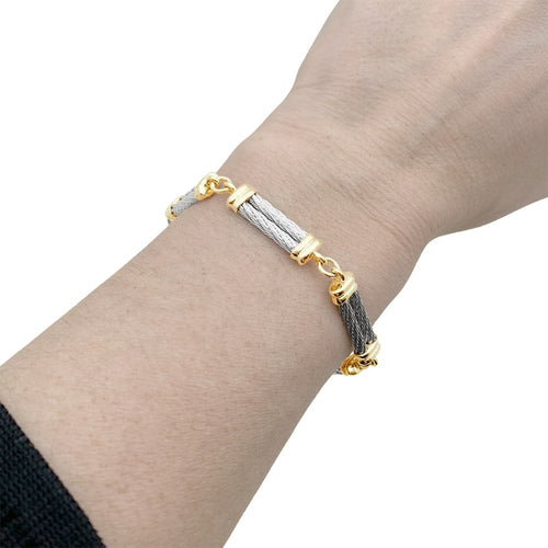 Bracelet Bracelet Fred, "Force 10", en or jaune, acier. 58 Facettes 35198
