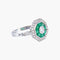 Bague style Art Déco Diamants Emeraudes