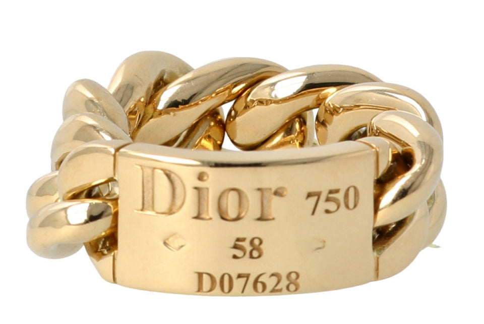 DIOR- bague maillon chaine or jaune