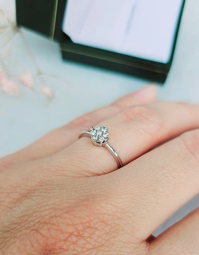 Bague 51 Bague or blanc diamants 58 Facettes 576