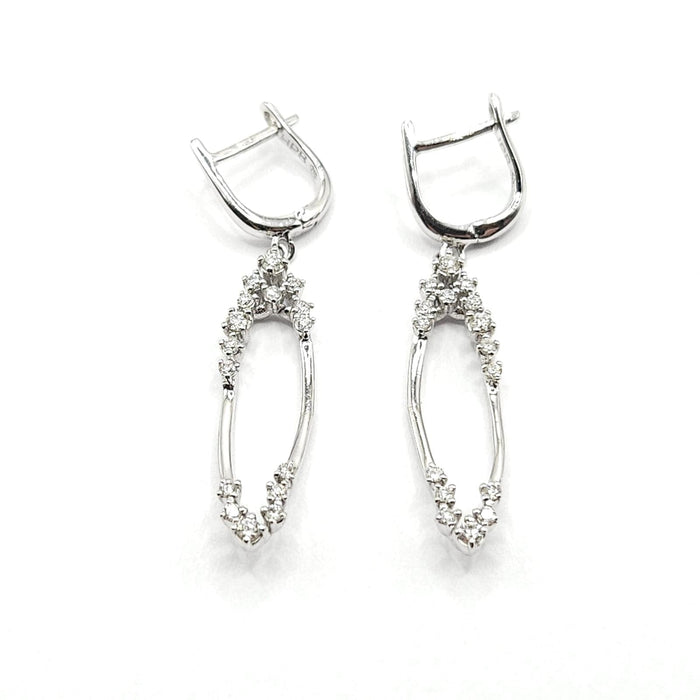 Boucles d'oreilles Boucles d'oreilles or blanc diamants 58 Facettes