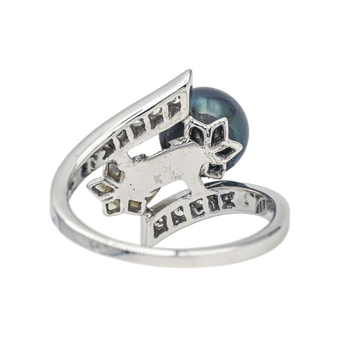Bague 51 Bague  Toi et moi  Or blanc Perle, Diamant 58 Facettes 4049090CN