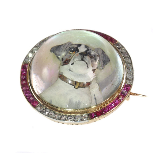 Montre Symbole d'affection : un Jack Russell Terrier en pierres précieuses 58 Facettes 21007-0047