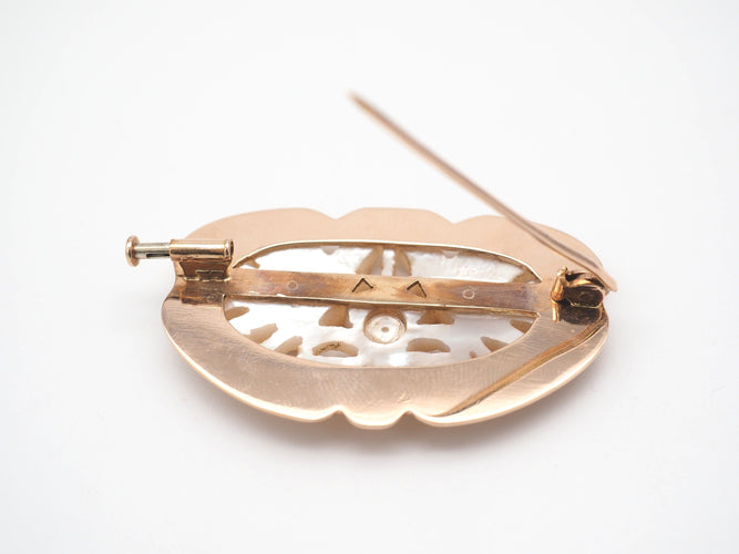Broche Broche or rose et nacre 58 Facettes