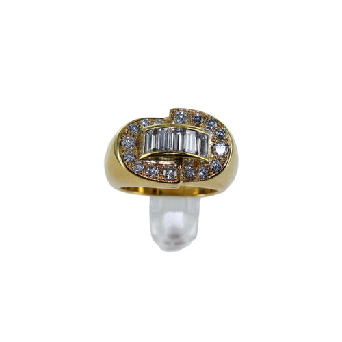 Bague Bague jonc or jaune et diamants 58 Facettes